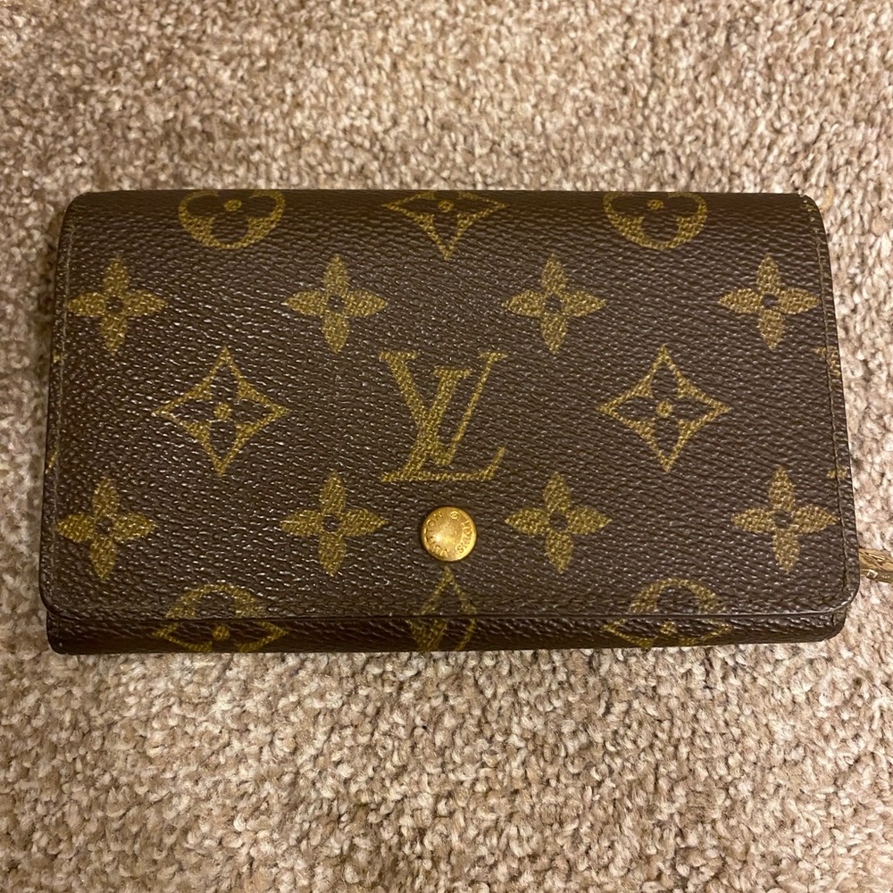 Used Louis Vuitton Bifold Wallet Monogram Porte Monet Bier Tresor Women's